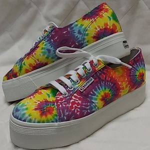 Superga Tie Dye platform canvas sneaker Size 8